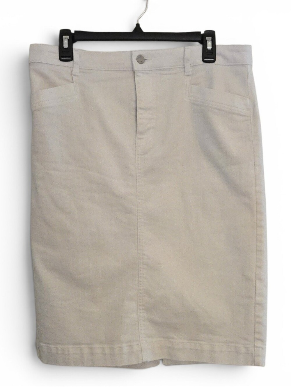 Talbots White Denim Pencil Skirt